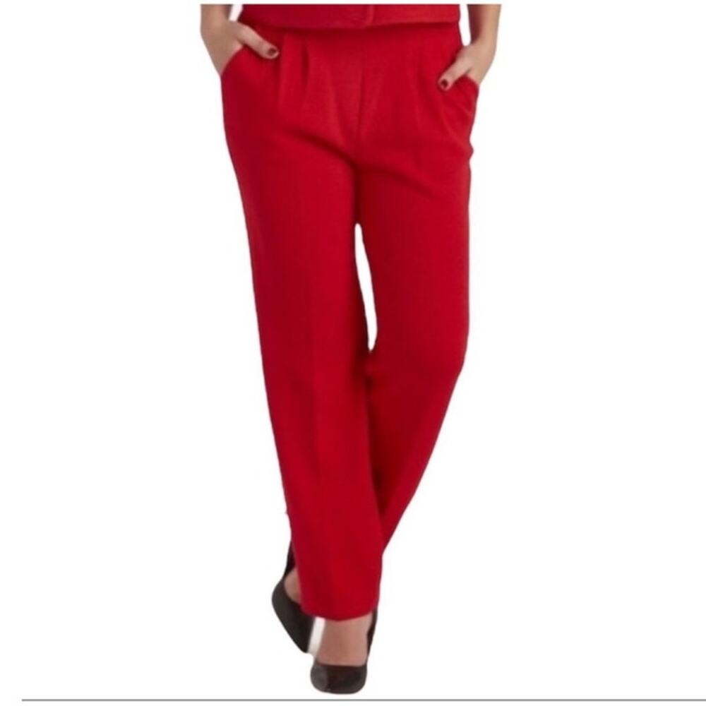 St. John Collection Santana Red Wide Leg Pants Size 6